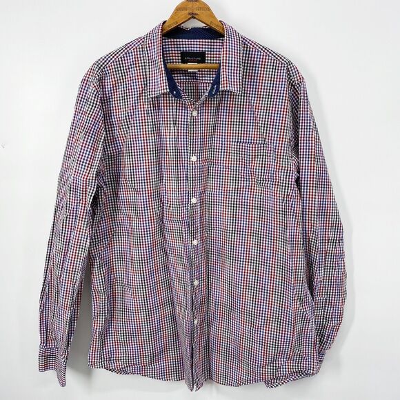 Structure Other - Structure Slim Fit Men's Multicolor Gingham Check Plaid Button Front Shirt XL